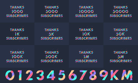 Thanks Subscribers Greeting card bundle. Thanks 1000, 1k, 10000, 10k, 50k, 1M, 5M Subscribers...