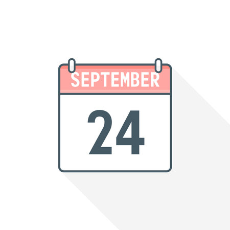 24th September calendar icon. September 24 calendar Date Month icon vector illustratorのイラスト素材