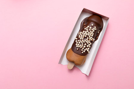 Cookie Penis Shaped Waffle On Stick Flavored With Dark Chocolate, Decorated With White Air Corn...