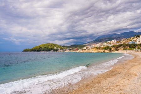 Amazing beaches and nature of Dhermi, Albaniaの写真素材