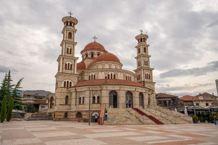 Korce Albania - 12.05.2021: church in the city of Korca