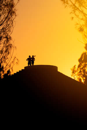 beautiful shot of couple in the sunlightの写真素材