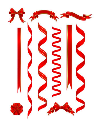 Red banners isolated on a white. vector illustrationのイラスト素材