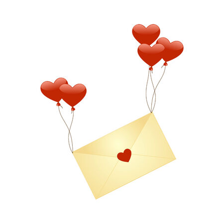 A romantic illustration of a letter which is sent to a very special someoneのイラスト素材
