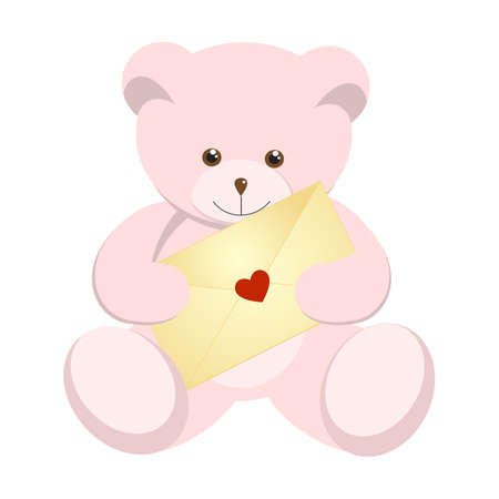 Pink teddy bear for Valentine's Day. のイラスト素材