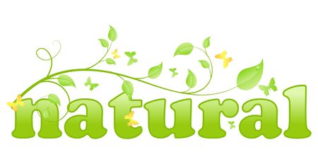 Figurative eco concept, simple word with floral ornament. のイラスト素材