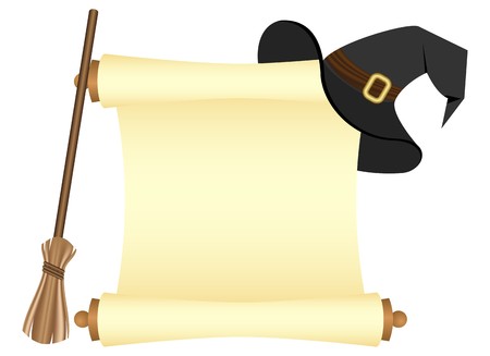 Halloween blank paper scrollのイラスト素材