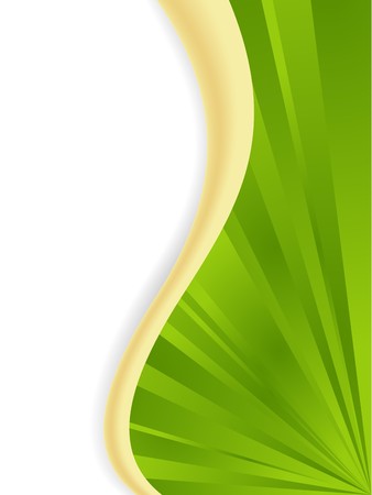 Bright green wave, abstract corner form.  illustration.のイラスト素材