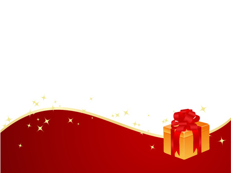 New year background with magic stars and gift box. Vector illustration.のイラスト素材
