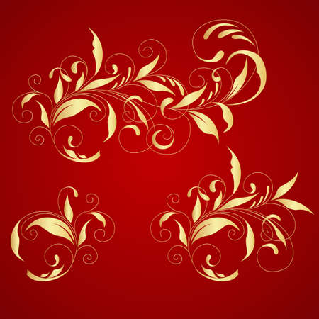 Elegant floral-pattern red backgroundのイラスト素材