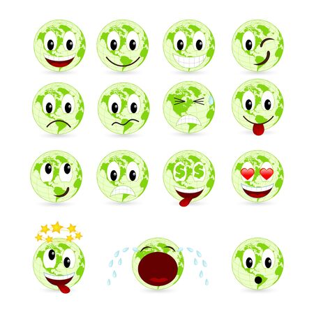 Set of cool smiles. illustration, isolated on a white.のイラスト素材