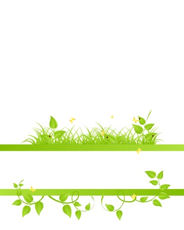 Floral background with ladybirds and butterfliesのイラスト素材