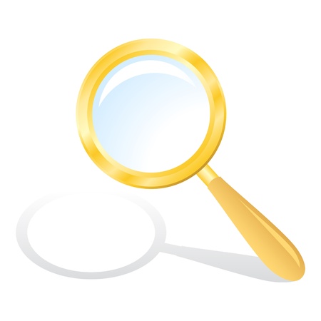 Illustration of Magnifying glass isolated on a white background.のイラスト素材