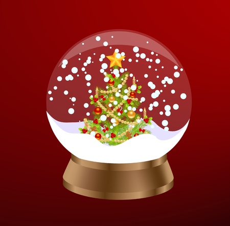 Christmas Snow Globe. Vector illustration.のイラスト素材