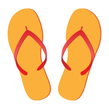 Pair of flip-flops isolated on a white background. Vector illustration.のイラスト素材