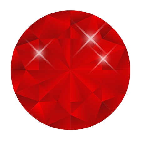 Red diamond isolated on a white illustration のイラスト素材