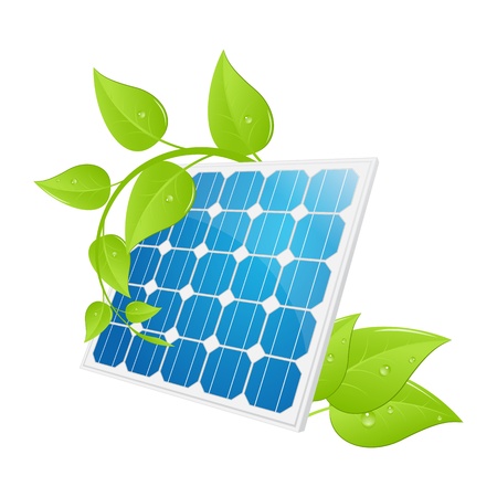 Solar panel isolated on a white illustration のイラスト素材