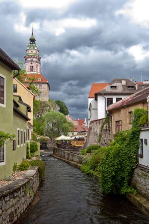 Cesky Krumlov  Czech Republic  Vltava の写真素材