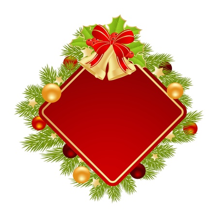 Template Christmas card with christmas decorations  Vector illustration のイラスト素材