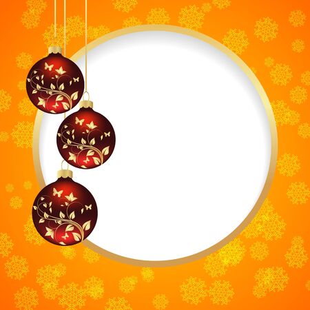 Template Christmas card with round hole   illustration のイラスト素材