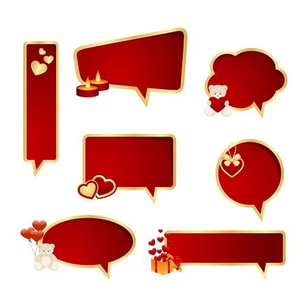 Valentine's day bubbles speech with decorations.Vector illustration.のイラスト素材