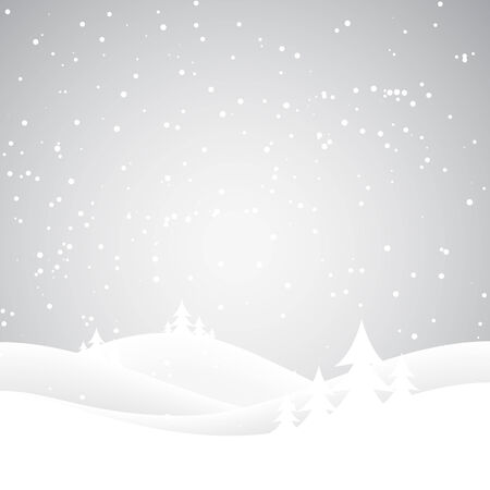 Snow covered wintery scene Snow falling over a fir tree forestのイラスト素材