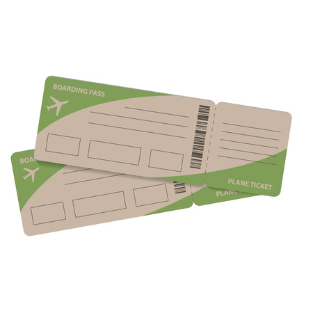 Blank plane tickets for business trip travel or vacation journey isolated vector illustrationのイラスト素材