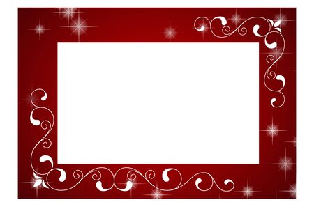 Red frame for message with decorations. Vector illustration.のイラスト素材
