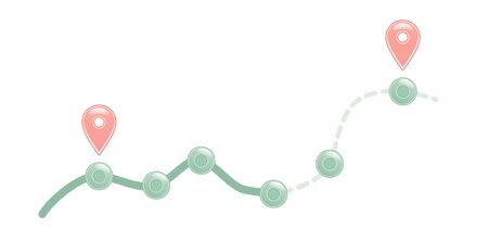 Road to somewhere as map isolated on a white background. Vector illustration.のイラスト素材