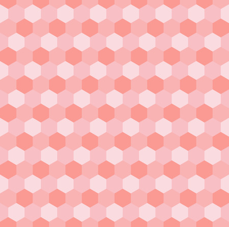 Hexagonal pink mosaic seamless background. Vector illustration.のイラスト素材