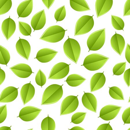 Seamless pattern with green leaves. Vector illustration.のイラスト素材