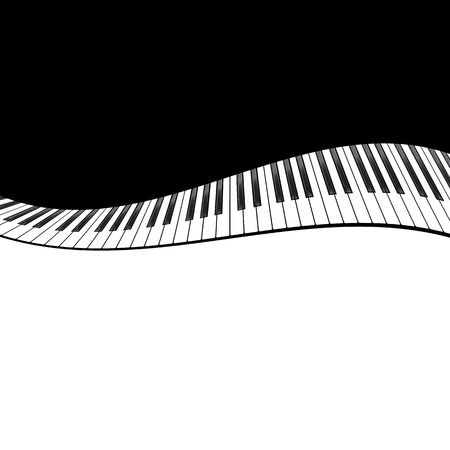 Template with piano keyboard on black background. Vector illustrationのイラスト素材