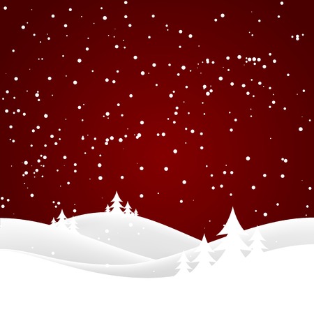 Vector winter nature with forest, tree and snowのイラスト素材