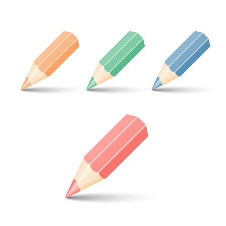 Set of colour pencils for drawing. vector illustration. Isolated on white backgroundのイラスト素材