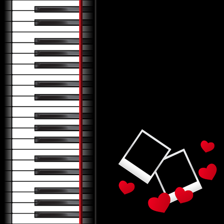 Template with piano keyboard on white and black background. Vector illustration.のイラスト素材