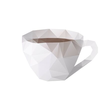 Low poly cup of coffee on a white background. vector illustrationのイラスト素材
