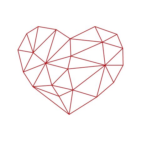 low poly heart icon isolated on white background. vector illustrationのイラスト素材