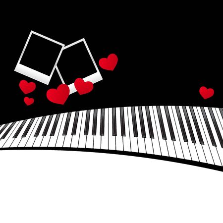 Template with piano keyboard on white and black background. Vector illustration.のイラスト素材