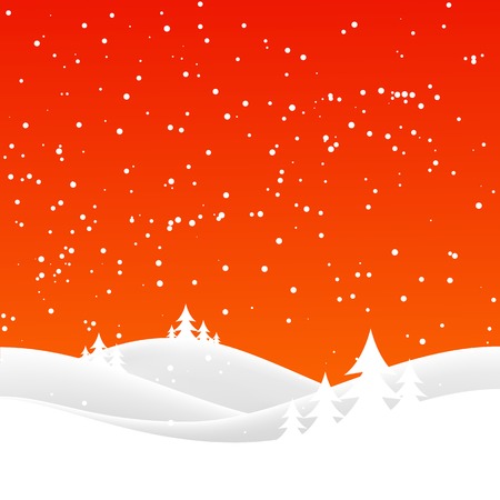 winter night landscape. Merry Christmas. vector illustrationのイラスト素材