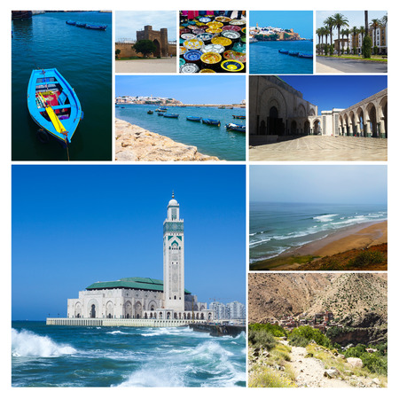 Collage of pictures from Morocco holidays. Summerの写真素材