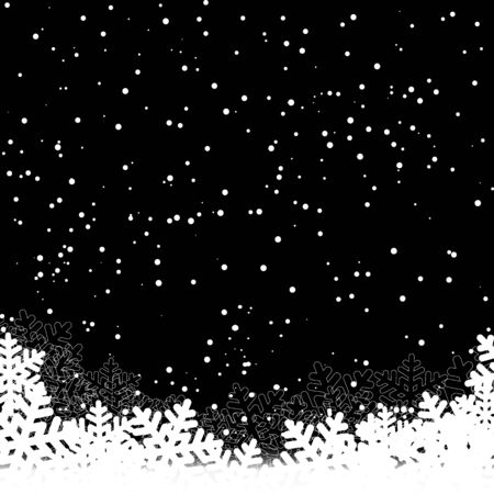 Black Christmas background with snowflakes and blurry lights. vector illustrationのイラスト素材