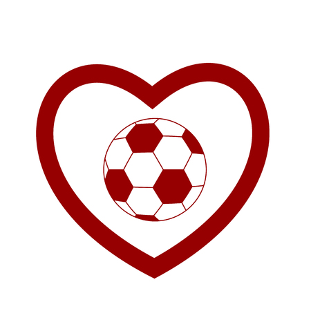 soccer ball heart isolated on white background. vector illustrationのイラスト素材
