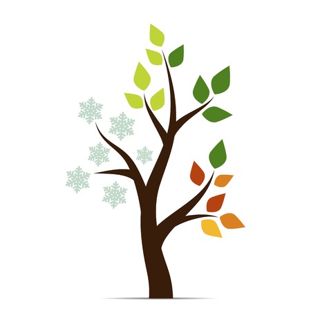 icons four seasons isolated on white background.のイラスト素材