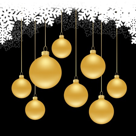 christmas black background with golden balls. vector illustrationのイラスト素材