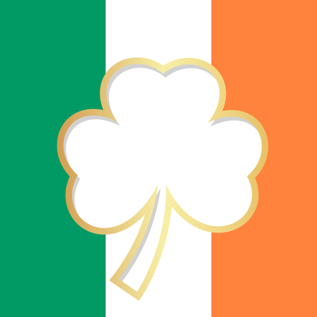 St Patrick Day card with shamrock leaf text frame. vector illustrationのイラスト素材