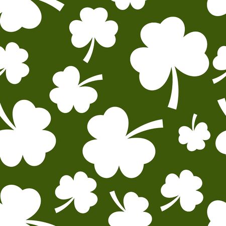 St Patrick day white seamless on green background.vector illustrationのイラスト素材