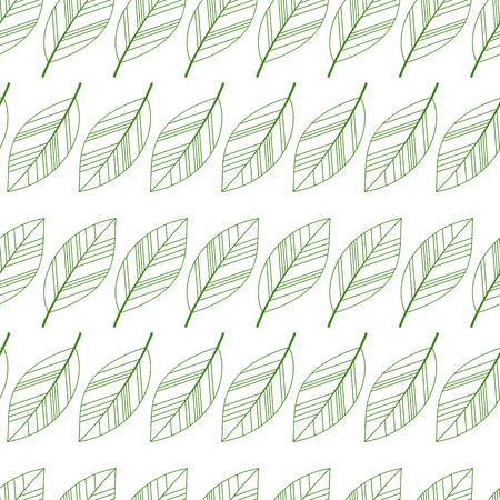 green seamless leaves isolated on white background. vector illustrationのイラスト素材