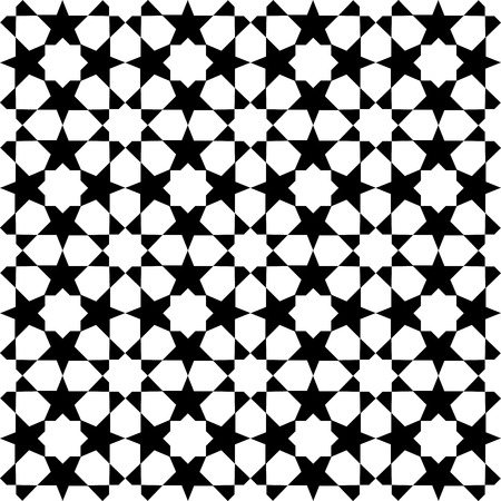 white and black mosaic moroccan zellige seamless. vector illustrationのイラスト素材