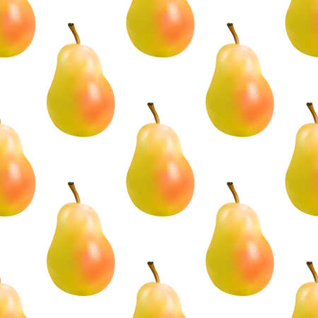 pear seamless on white background. vector illustrationのイラスト素材