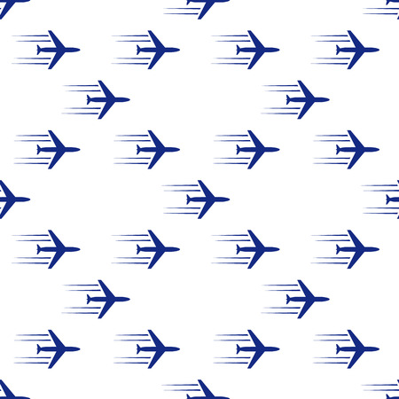 blue planes seamless isolated on white background. vector illustrationのイラスト素材